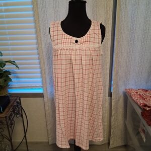 croft & barrow Pink and White Plaid nightgown size medium